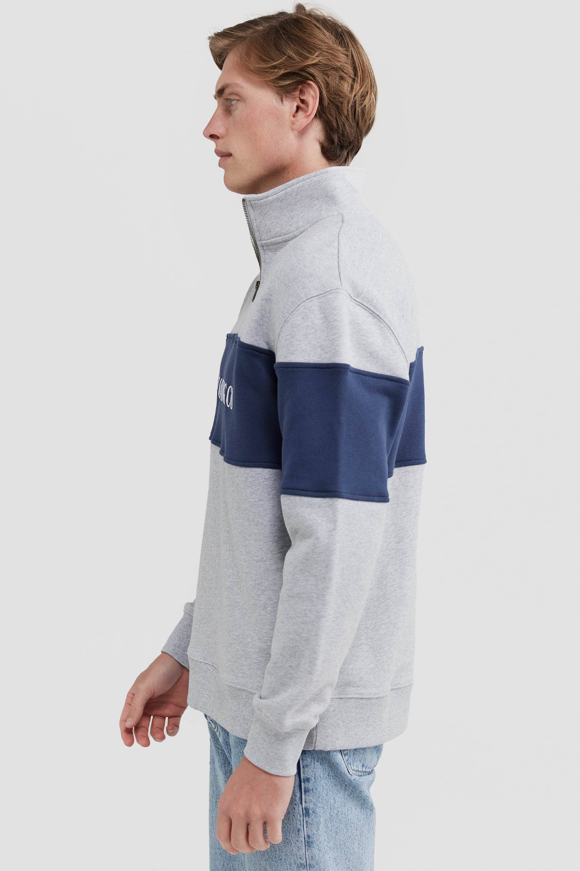 Classic Logo Quarter Zip Grey Marle - Image 3