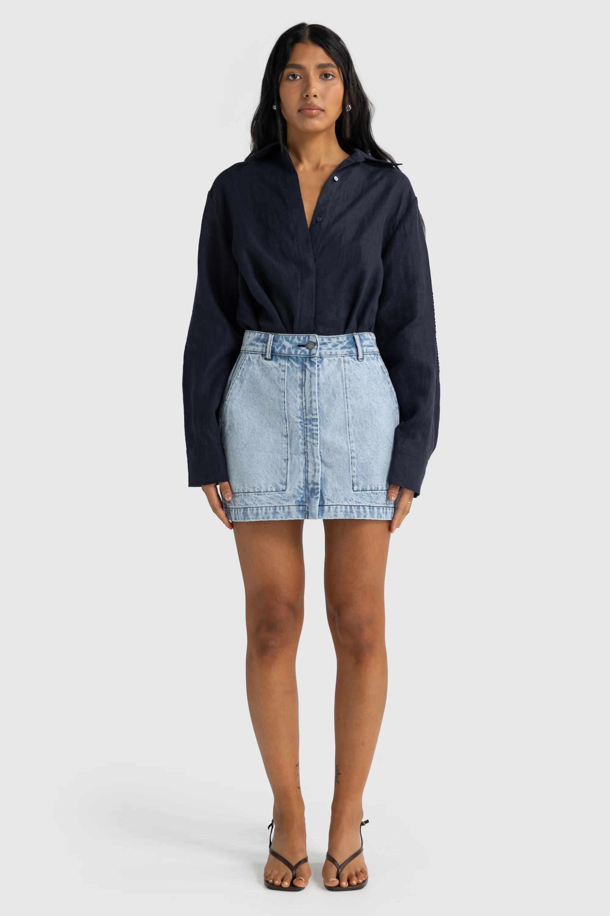 Harley Denim Mini Skirt Light Blue